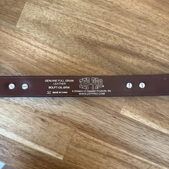 ZEP-PRO Belt Mens Size 32 Brown Full Grain Leather Mississippi State University - Picture 7 of 8